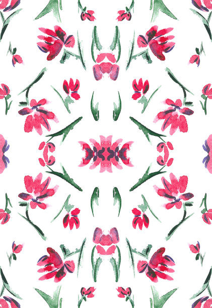 美丽的水彩花卉图案图片下载