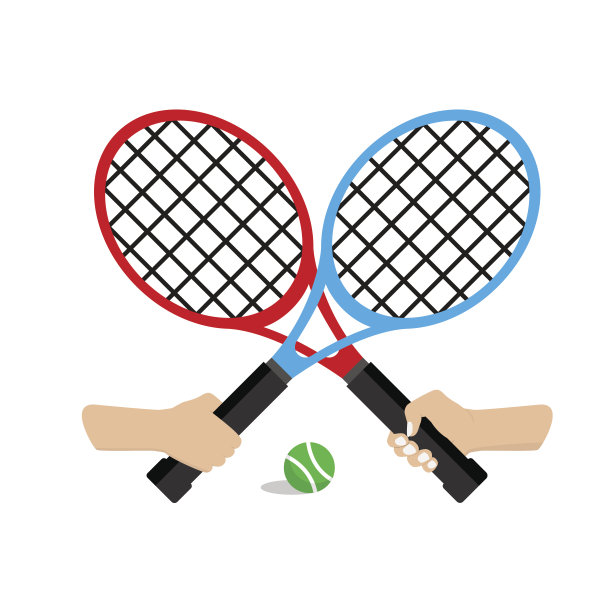 用手拿网球拍和球进行比赛图片下载