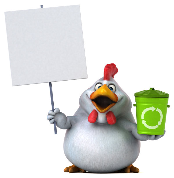 有趣的鸡- 3D插图图片下载