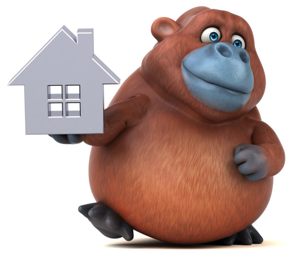 有趣的猩猩- 3D插图图片下载