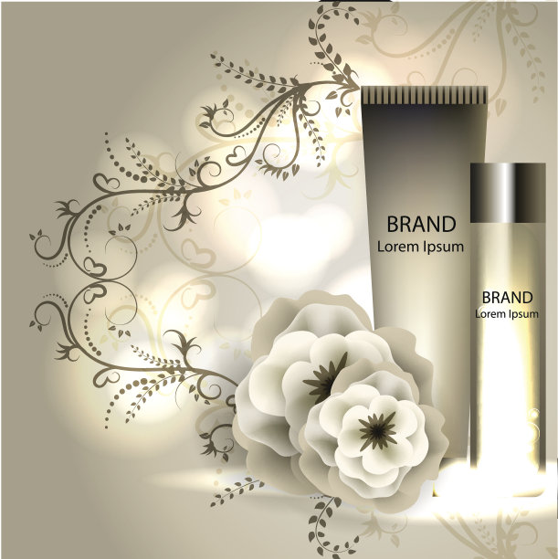 膏霜广告，化妆管模板闪闪发光的效果。3 d演示。图片下载