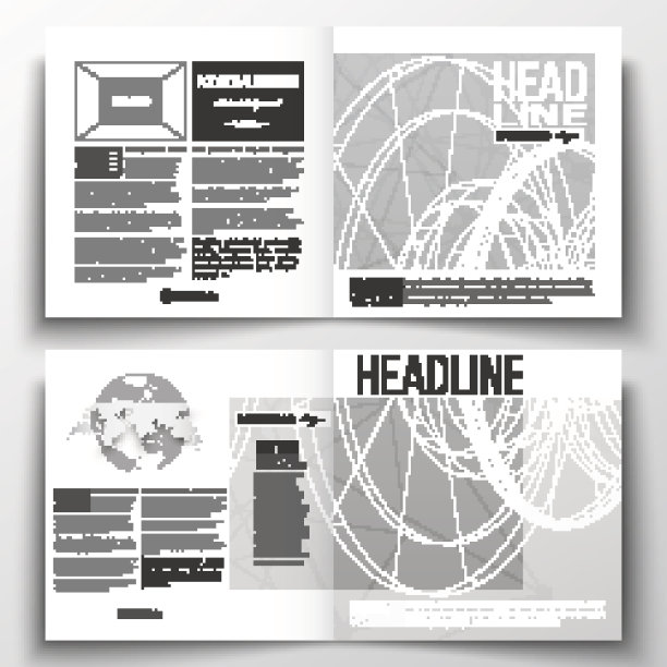 为宣传册、杂志、传单制作年度报告业务模板图片下载