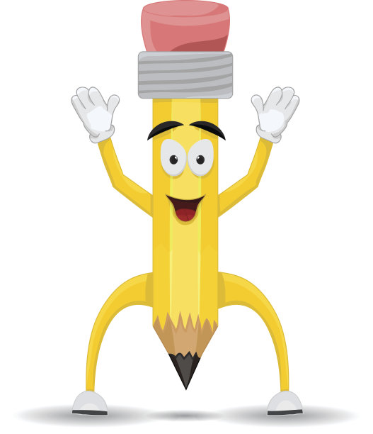 黄色铅笔卡通人物图片下载