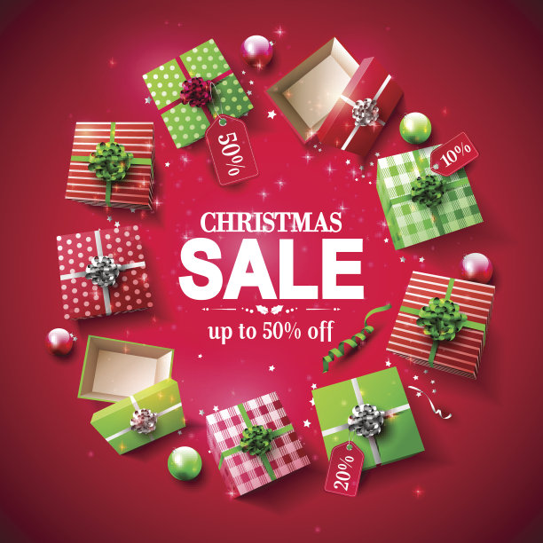 圣诞节销售海报素材图片