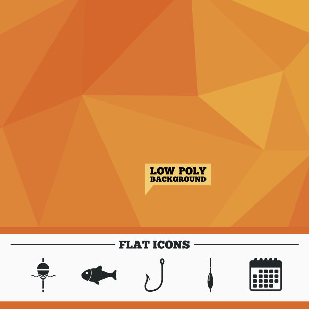 钓鱼的图标。鱼与渔民钩符号。图片下载