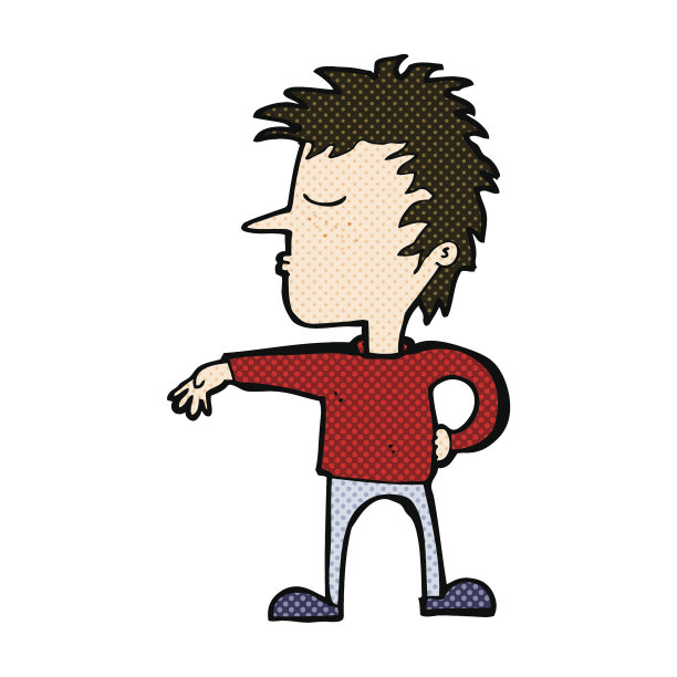 卡通漫画男人做露营手势图片下载