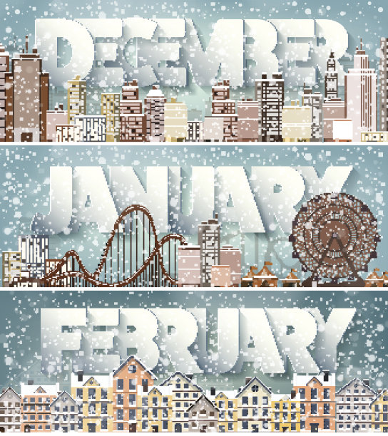 冬天的城市。城市的轮廓。城市的天际线。全景。市中心的房子。新图片下载