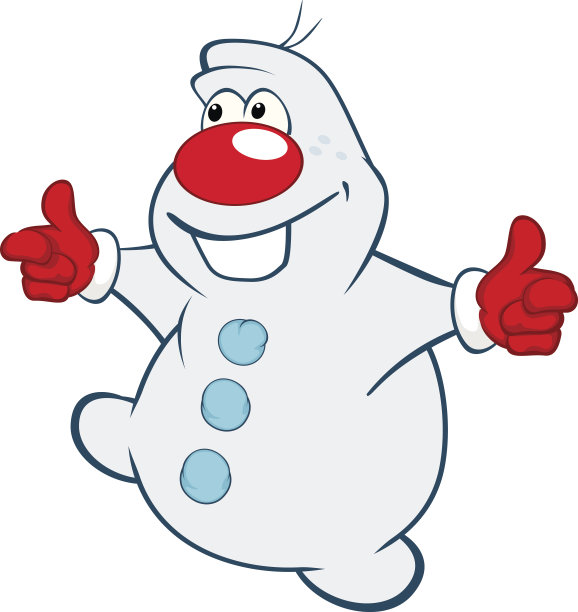 可爱的雪人插图。卡通人物图片下载