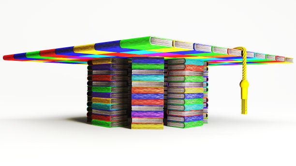 教育培训彩色书毕业帽图片下载