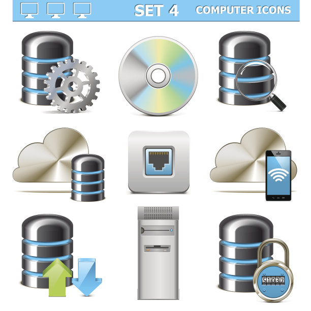 向量计算机图标设置4图片下载