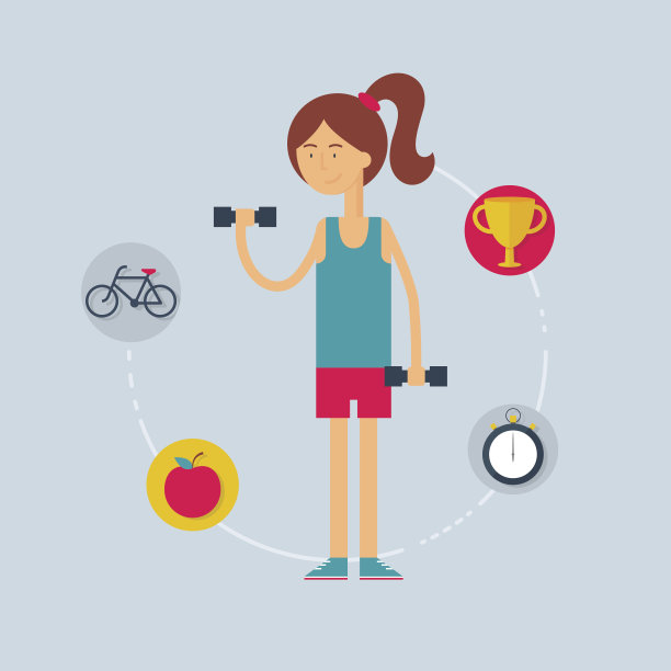 性格-女运动员，运动概念。矢量插图,佛罗里达州图片下载