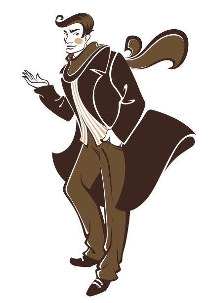 时尚，时髦的男人穿着外套和围巾图片下载