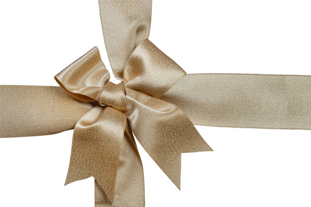 金色丝带孤立在白色背景上图片下载