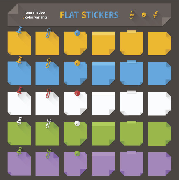 平纸贴纸，阴影长图片下载