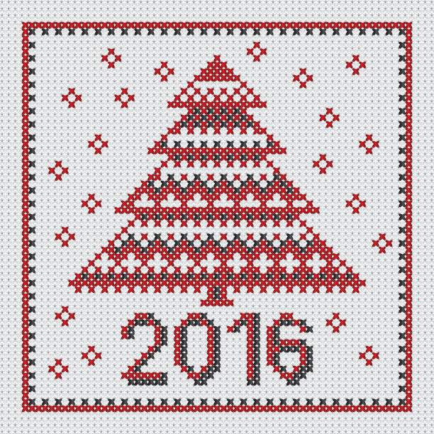 圣诞树十字绣图片下载