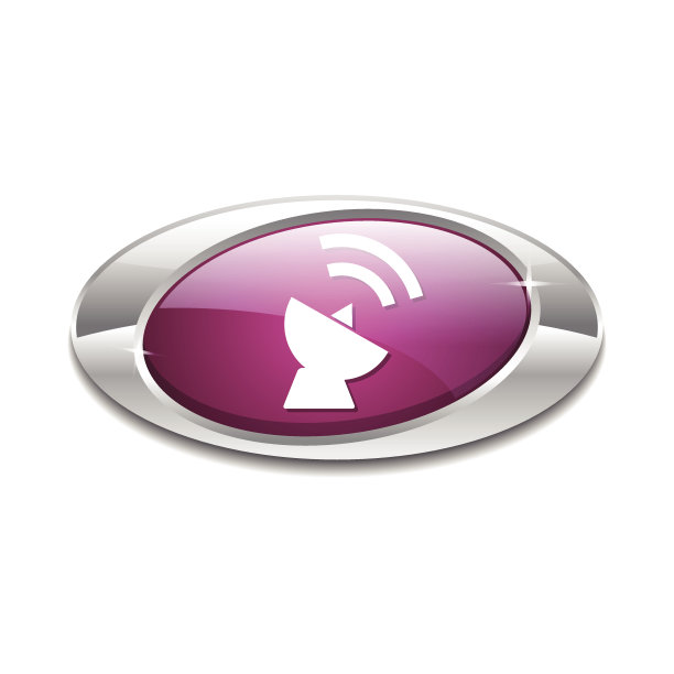 卫星碟形标志粉色矢量图标按钮图片下载