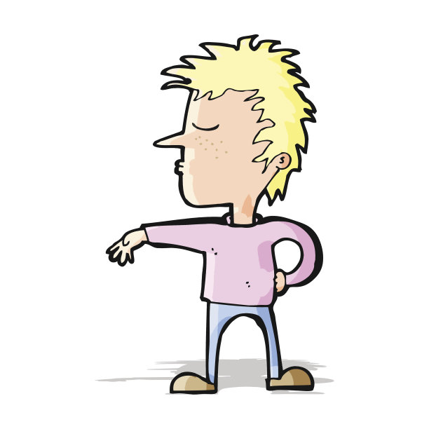 卡通男人做露营手势图片下载