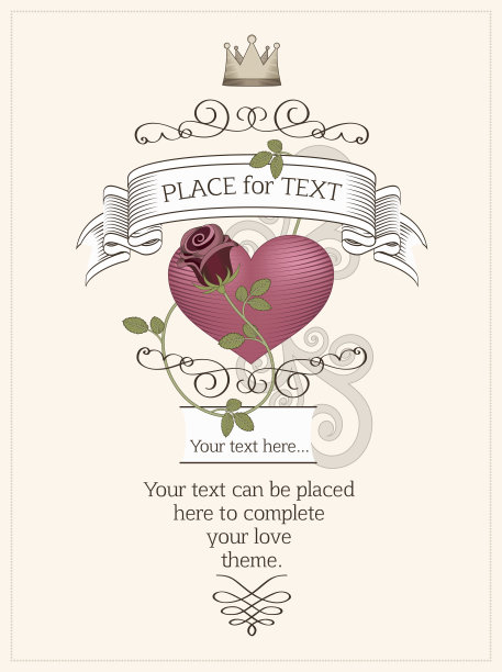 爱的设计与心与玫瑰。图片下载