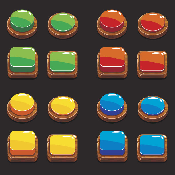 为游戏的木制按钮着色图片下载