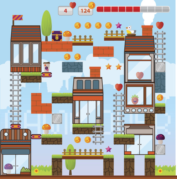 电子游戏界面设计元素图片下载