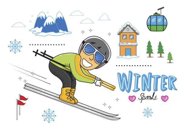 冬季滑雪运动男子山图片下载