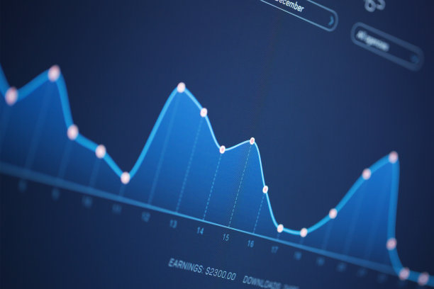 电脑屏幕上的企业收益图表图片下载