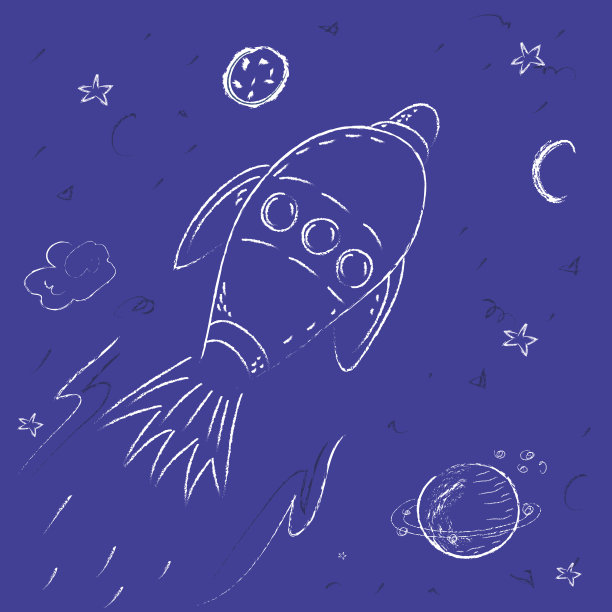 飞船、火箭、插图、儿童矢量图图片下载