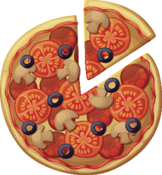 比萨顶视图。蘑菇，黑橄榄，香肠，番茄片，意大利腊肠图片下载