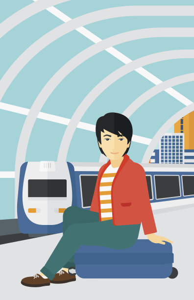 坐在站台上的男人图片下载