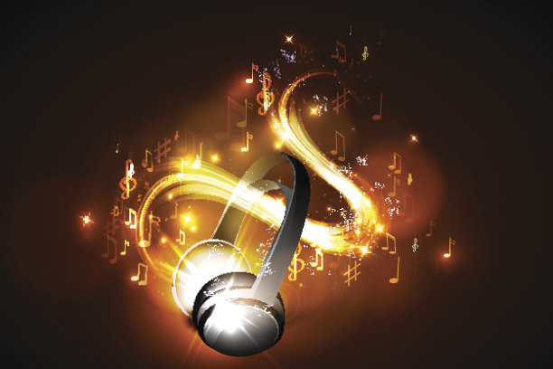 抽象音乐背景耳机图片下载