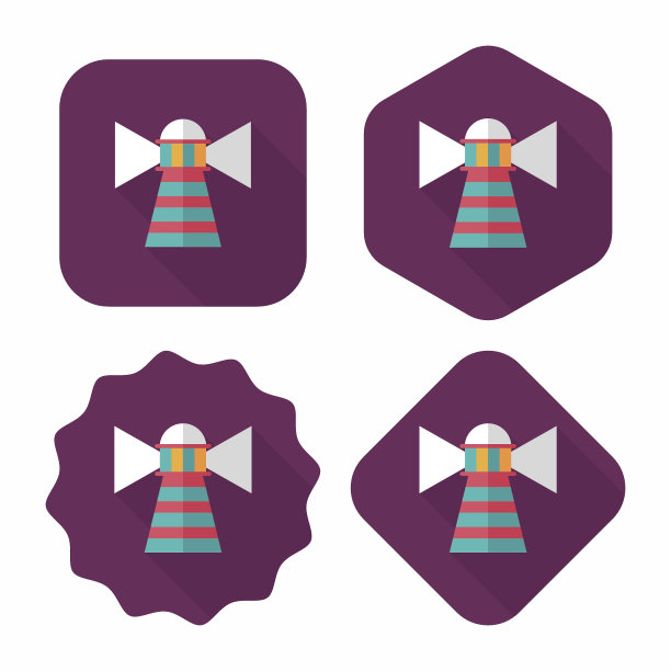 灯塔平面图标与长影子，eps10图片下载