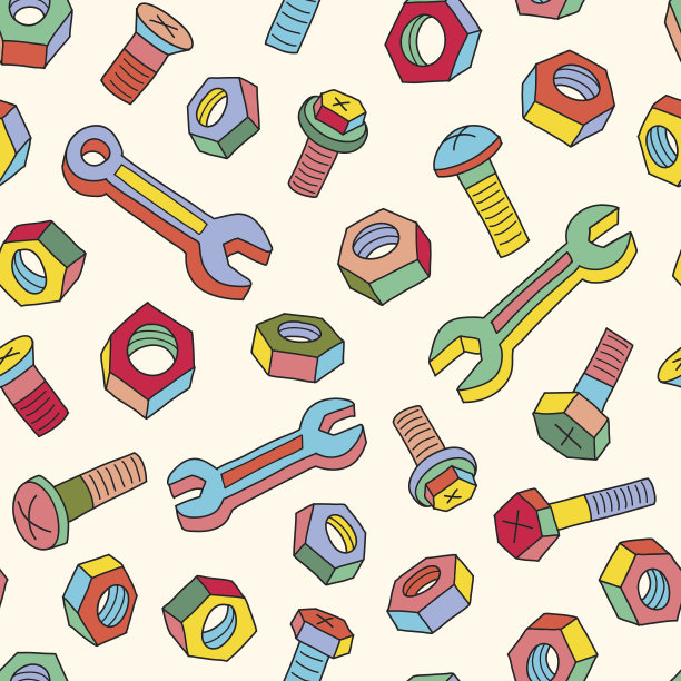 垫圈和螺丝无缝图案图片下载