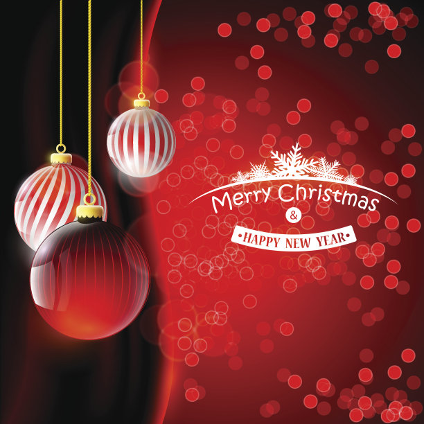 圣诞背景红球图片下载