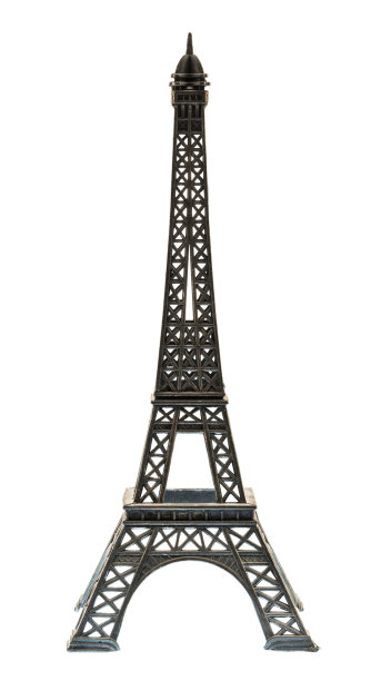钥匙链纪念品巴黎埃菲尔铁塔孤立在白色图片下载