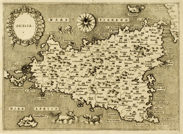 西西里古老的地图图片下载