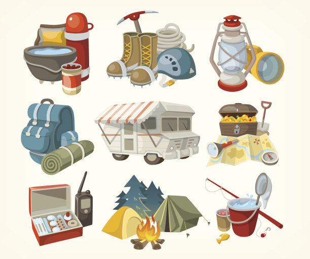 徒步旅行的成套物品图片下载