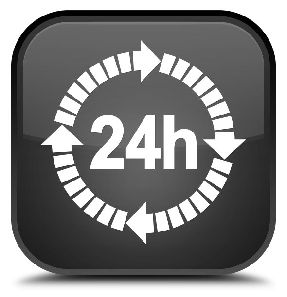 黑色方形按钮24小时交付图标特别图片下载