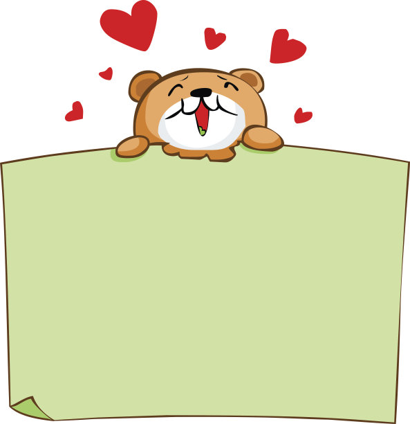 可爱的棕熊喜欢吃白板向量图片下载