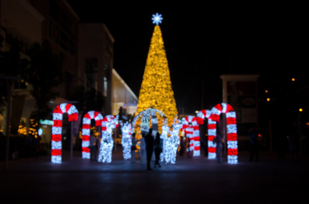 模糊的圣诞树图片下载