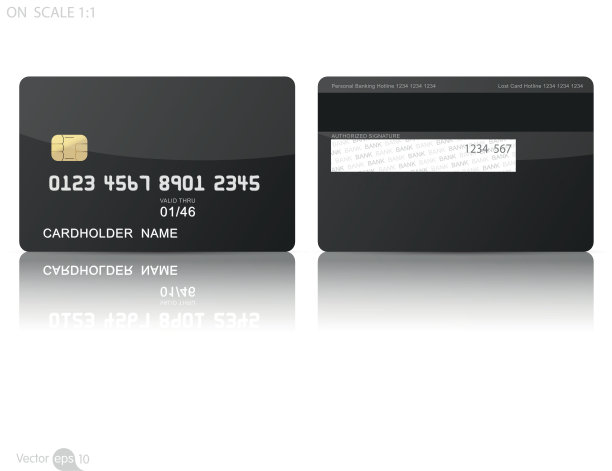 黑色信用卡模板图片下载