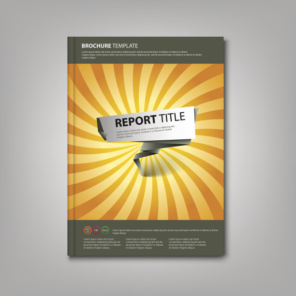 带有抽象指针模板的小册子、书籍或传单图片下载