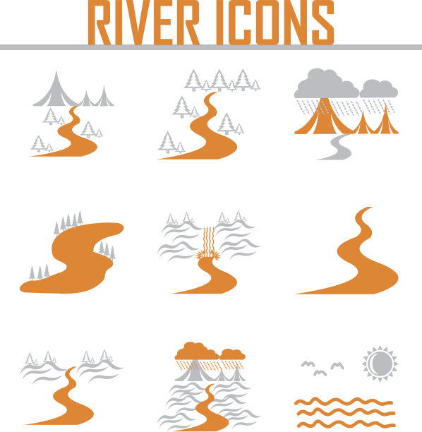 河流及景观图标图片下载