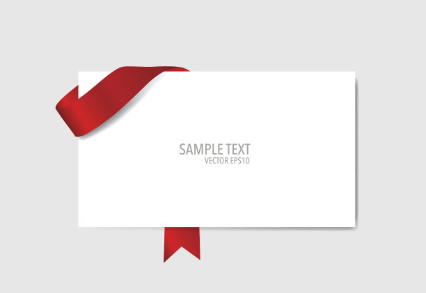 带红丝带的卡片。矢量插图。图片下载