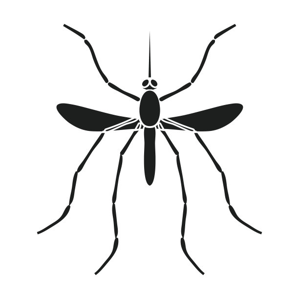 蚊子图标在黑色风格孤立在白色背景。Insec图片下载