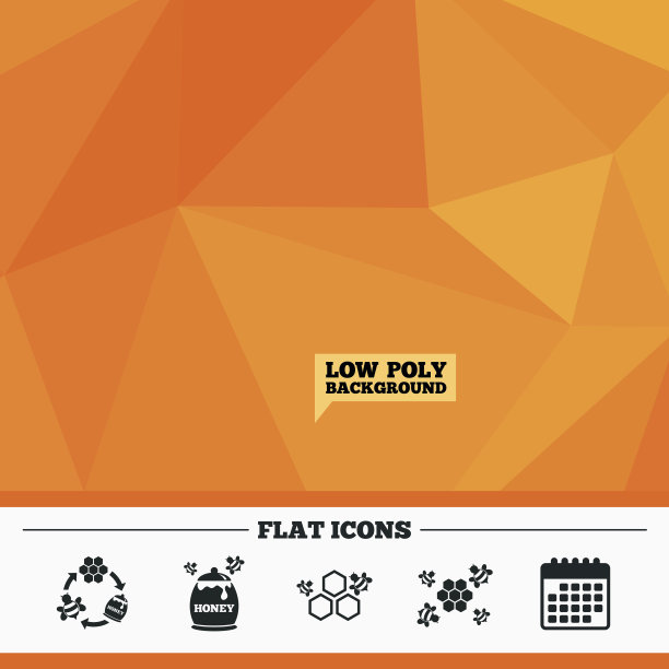 蜂蜜图标。蜂窝与蜜蜂的象征。图片下载