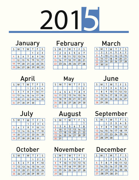 简单的2015年日历图片下载