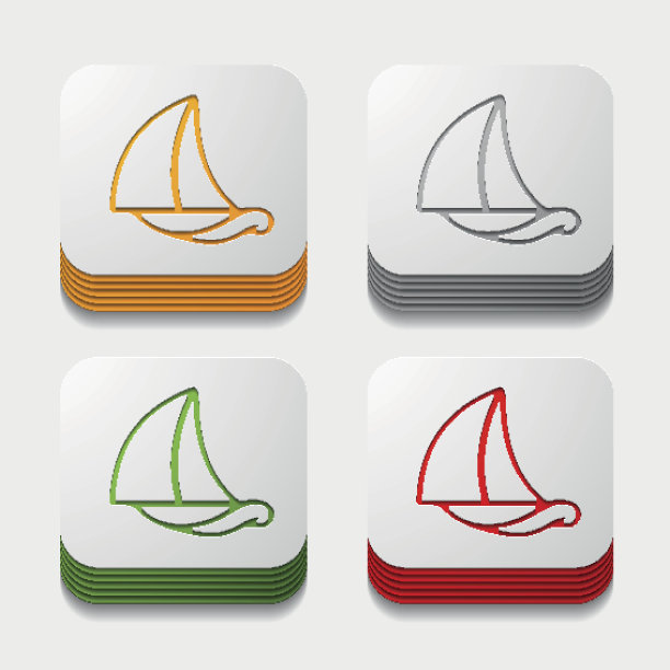 方形按钮:帆船图片下载