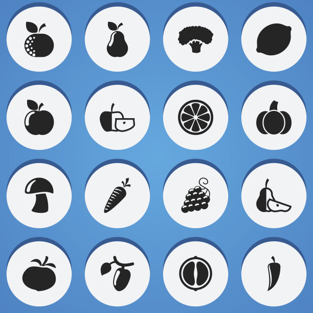 一组16可编辑的炊具图标图片下载