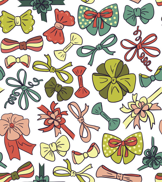 Bows无缝矢量背景图片下载