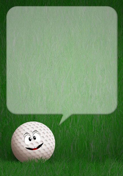 果岭里有趣的高尔夫球图片下载